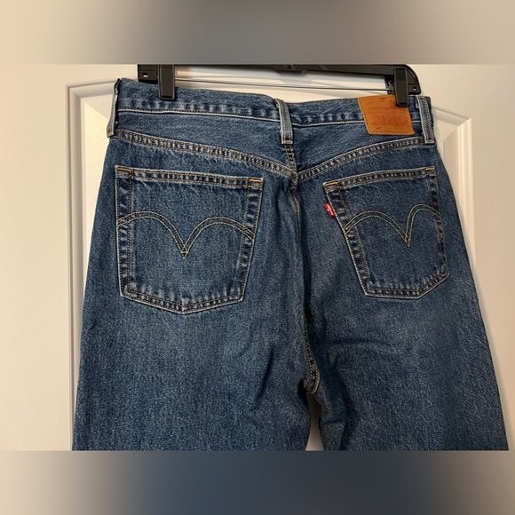 Levi’s 501 High Rise Straight Dark wash Jeans Size 30x28 - Picture 7 of 8